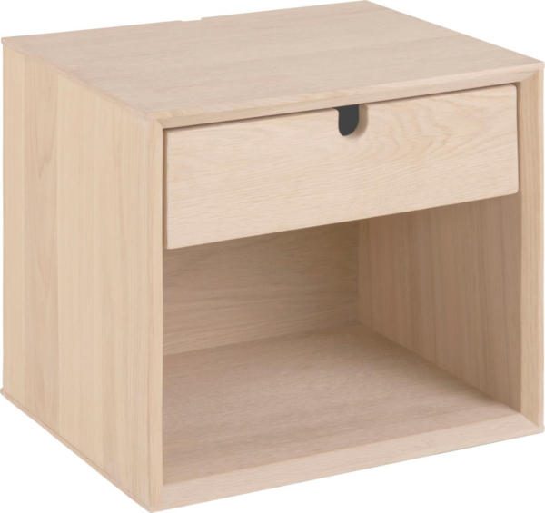 Natbord Signature Wionna væghængt sengebord hvidpigmenteret egetræsfinér 33Ã37Ã32 cm